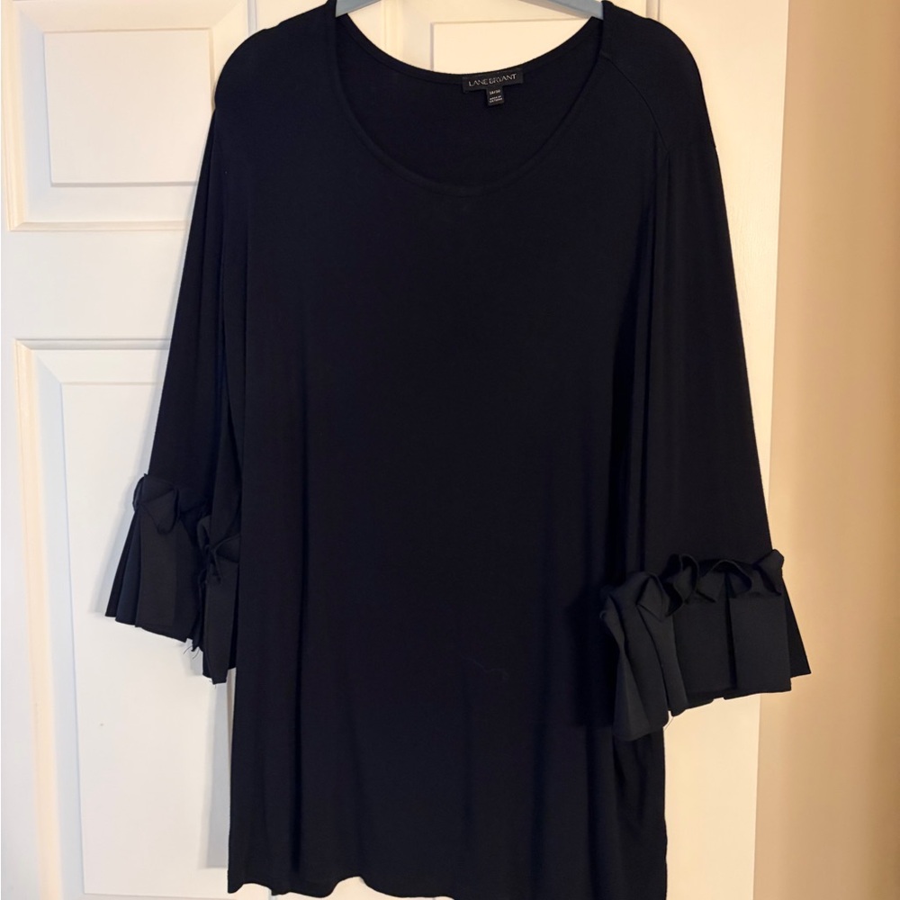 Lane Bryant Black Flared Sleeve Blouse